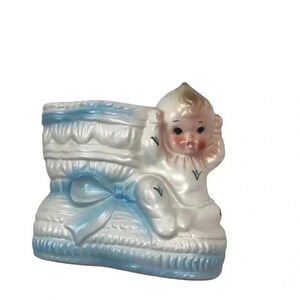 Vintage 1950s Rubens ceramic baby brush holder​